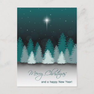 Winter Night with Star of Bethlehem Postcard