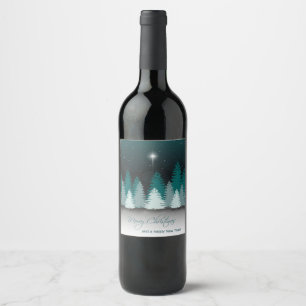 Winter Night with Star of Bethlehem Wine Label