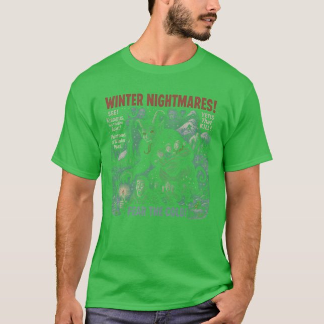 Winter Nightmares Krampus Movie Poster Halloween b T-Shirt (Front)