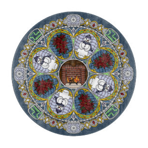 Winter Nouveau Glass Cutting Board