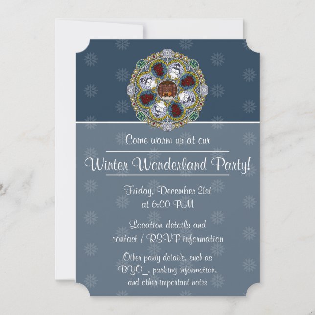 Winter Nouveau Party Invitation (Front)