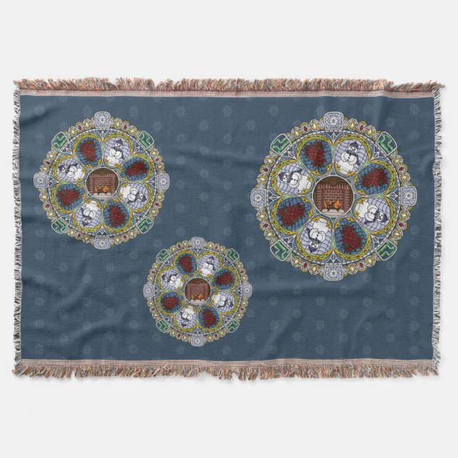 Winter Nouveau Throw Blanket (Front)