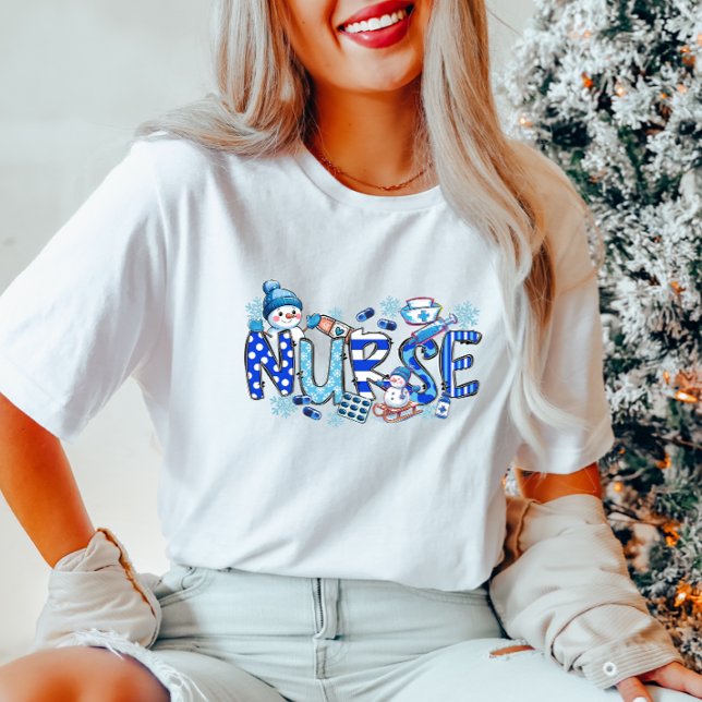 Winter NURSE Tee with Snowflakes (Creator Uploaded)