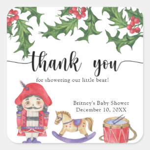 Winter Nutcracker thank you Square Sticker