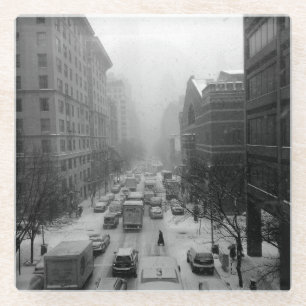 Winter NYC Glass Coaster