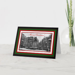Winter NYC Union Square B & W Merry Christmas #2 Holiday Card