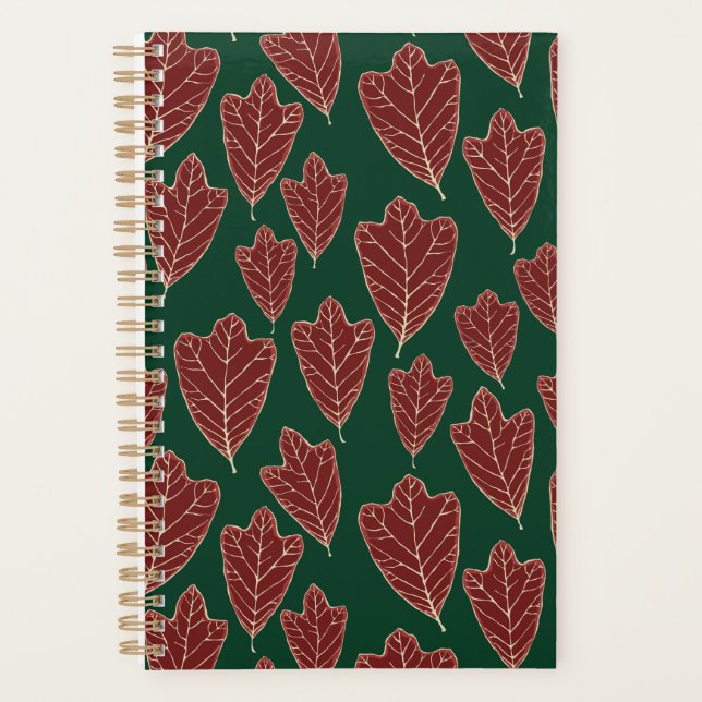 Winter Oak Leaves Pattern Planner (Front)