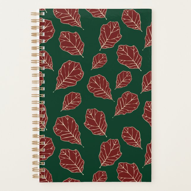 Winter Oak Leaves Pattern Planner (Front)