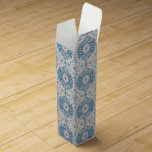 Winter Ogee Snowflake Pattern Wine Gift Box<br><div class="desc">Unique gift box for wine with a wintry ogee pattern in blue and grey. Pattern consists of winter wonders such as snowflakes,  swirls,  flurries,  and a vintage inspired Christmas ornament.</div>