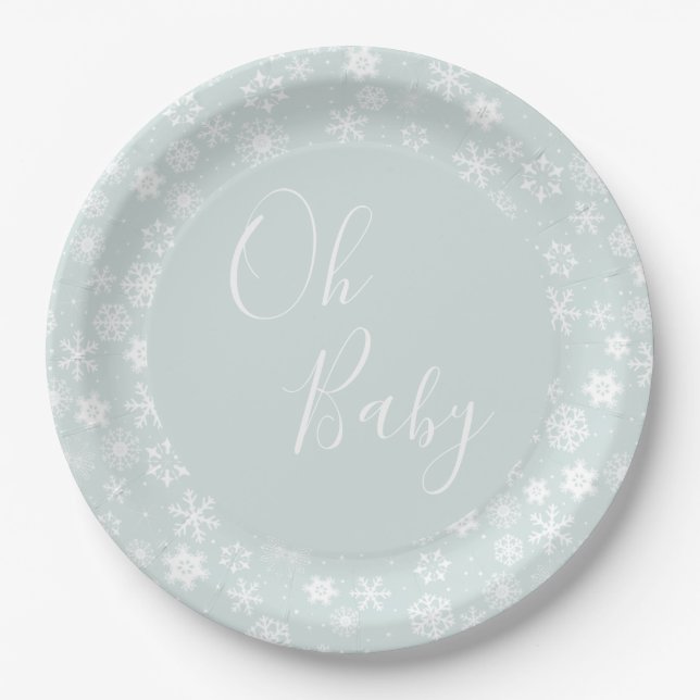 Winter Oh Baby Plates Little Snowflake Baby (Front)