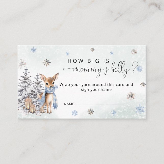 Winter Oh Deer How Big is Mummy's Belly Enclosure Card (Front)