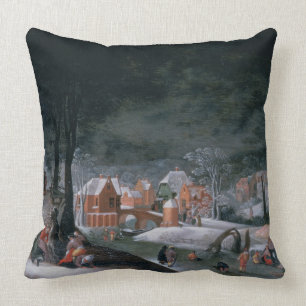 Winter (oil on panel) (see also 166905, 166906, 16 cushion