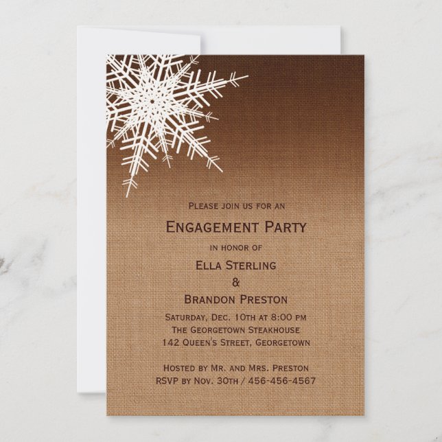 Winter Ombre Engagement Party Invitation (Front)