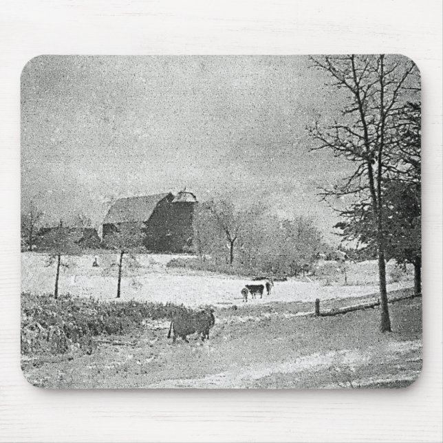 Winter on the farm mouse pad (Front)