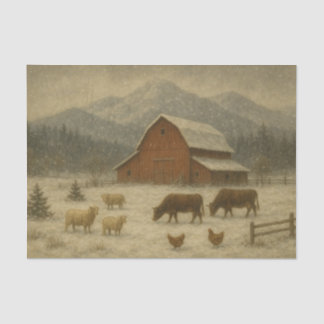 Winter on the Farm Tissue Paper