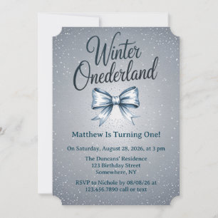 Winter Onderland Boys 1st. Birthday Party Invitation