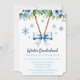 Winter Onderland Boys 1st. Birthday Party Invitation