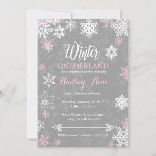 Winter Onderland First Birthday Invitation