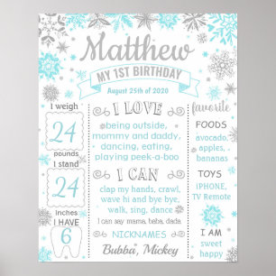 Winter Onderland First Birthday milestone sign