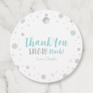 Winter onderland, Silver & Blue 1st Birthday Party Favour Tags