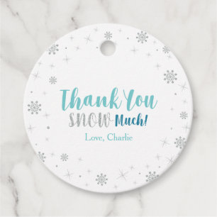 Winter onderland, Silver & Mint 1st Birthday Party Favour Tags