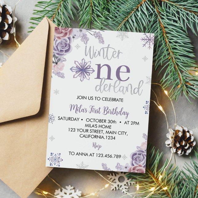 Winter Onderland Snow Birthday Party Invitation (Creator Uploaded)