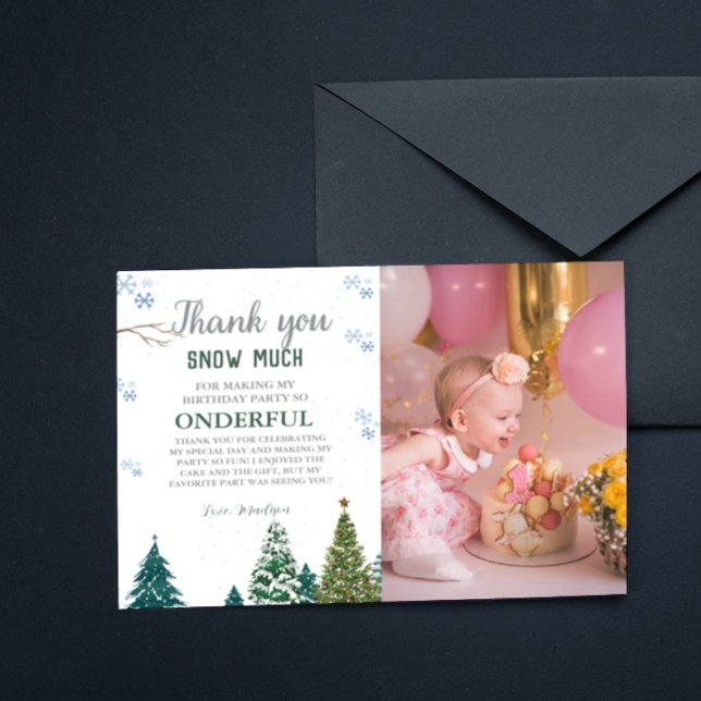 Winter onderland Snowflake Thank You Birthday Card (Creator Uploaded)