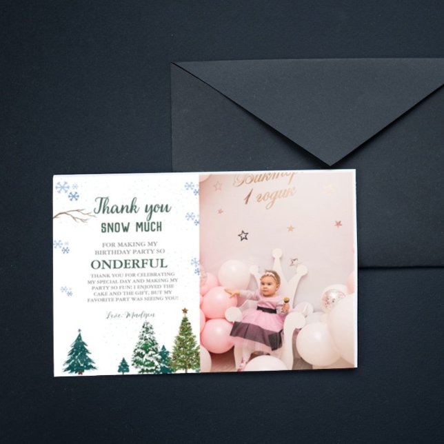 Winter onderland Snowflake Thank You Birthday Card (Creator Uploaded)