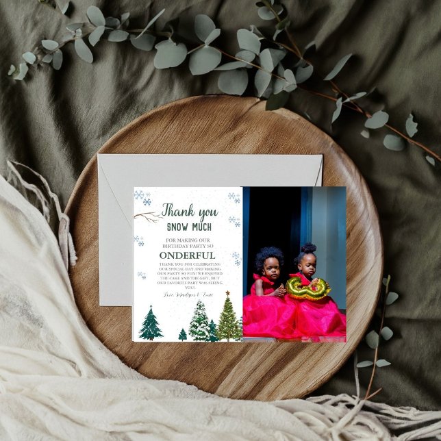 Winter onderland Snowflake Thank You Birthday Card (Creator Uploaded)