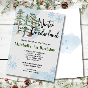 Winter onderland winter forest snowflake invitation