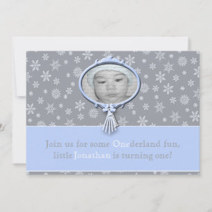 Winter One-derland Boy 1st Birthday Invitation