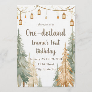 Winter ONE-derland First Birthday Invitation