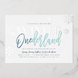 Winter ONEderland 1st Birthday Blue Silver