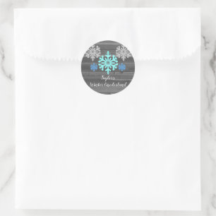 Winter Onederland 1st Birthday Classic Round Sticker
