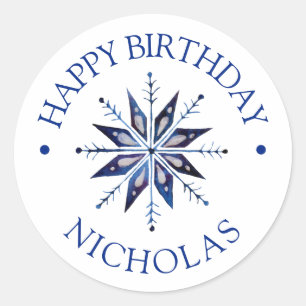Winter Onederland 1st Birthday Classic Round Sticker