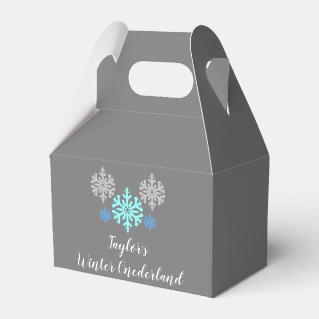 Winter Onederland 1st Birthday Favour Box (Front Side)
