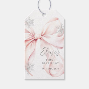 Winter Onederland 1st Birthday Girl Gift Tag