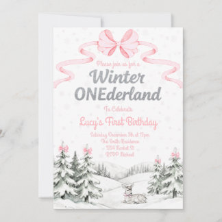 Winter Onederland 1st birthday invitation