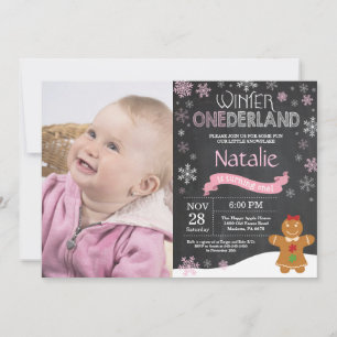 Winter Onederland 1st Birthday Invitation