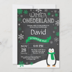 Winter Onederland 1st Birthday Invitation
