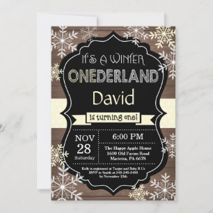 Winter Onederland 1st Birthday Invitation