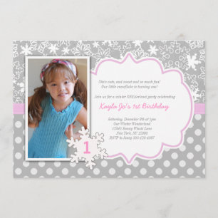 Winter ONEderland 1st birthday invitation