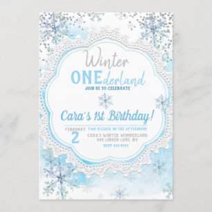 Winter ONEderland 1st Birthday Invitation