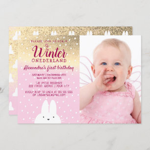 Winter Onederland 1st Birthday Invitation