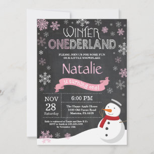 Winter Onederland 1st Birthday Invitation
