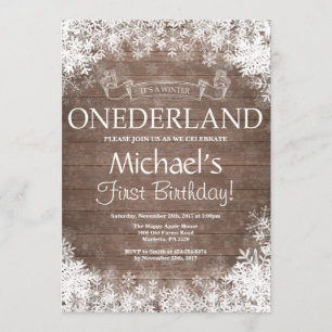 Winter Onederland 1st Birthday Invitation