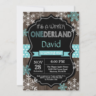 Winter Onederland 1st Birthday Invitation