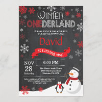 Winter Onederland 1st Birthday Invitation