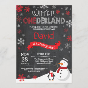 Winter Onederland 1st Birthday Invitation