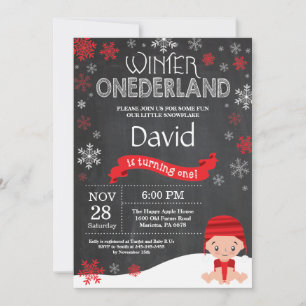 Winter Onederland 1st Birthday Invitation